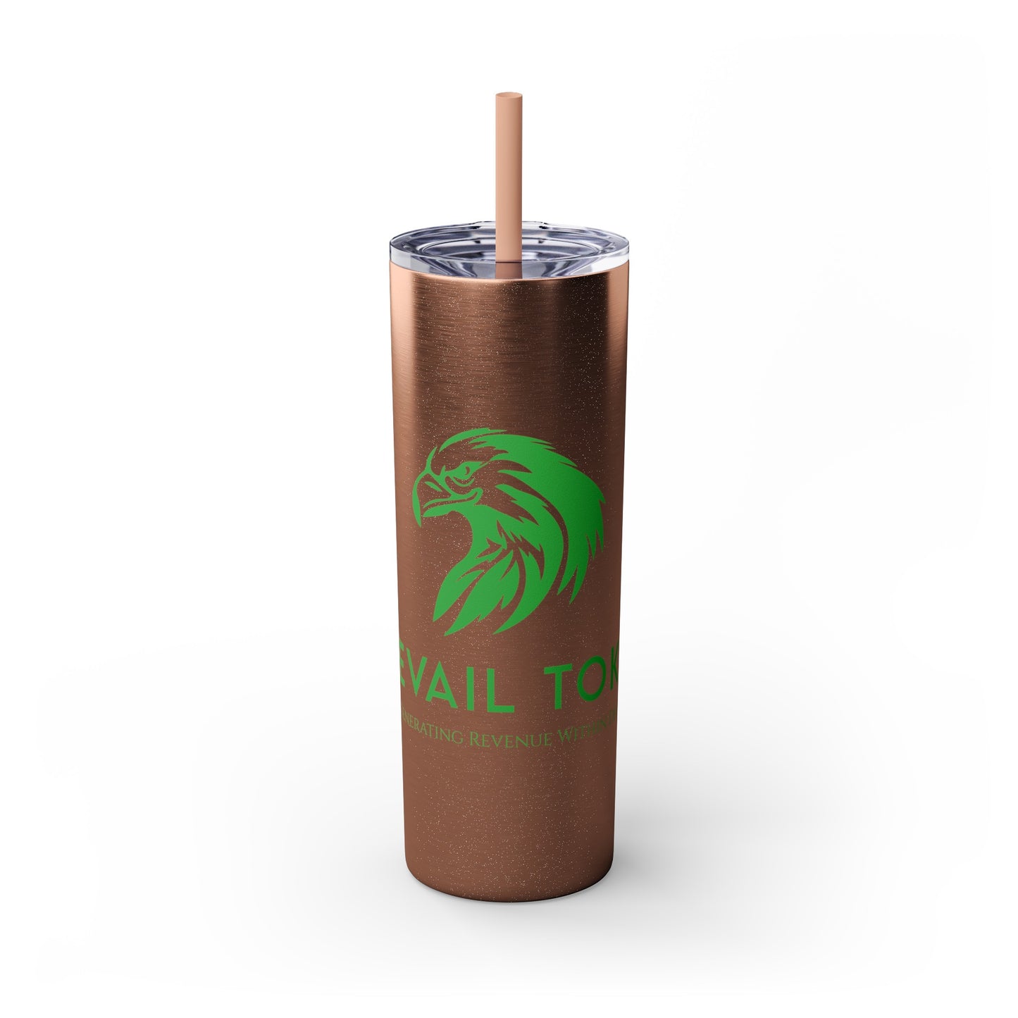 Prevail Token Skinny Tumbler with Straw, 20oz