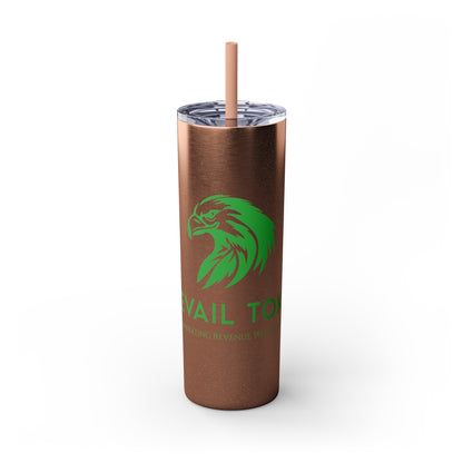 Prevail Token Skinny Tumbler with Straw, 20oz