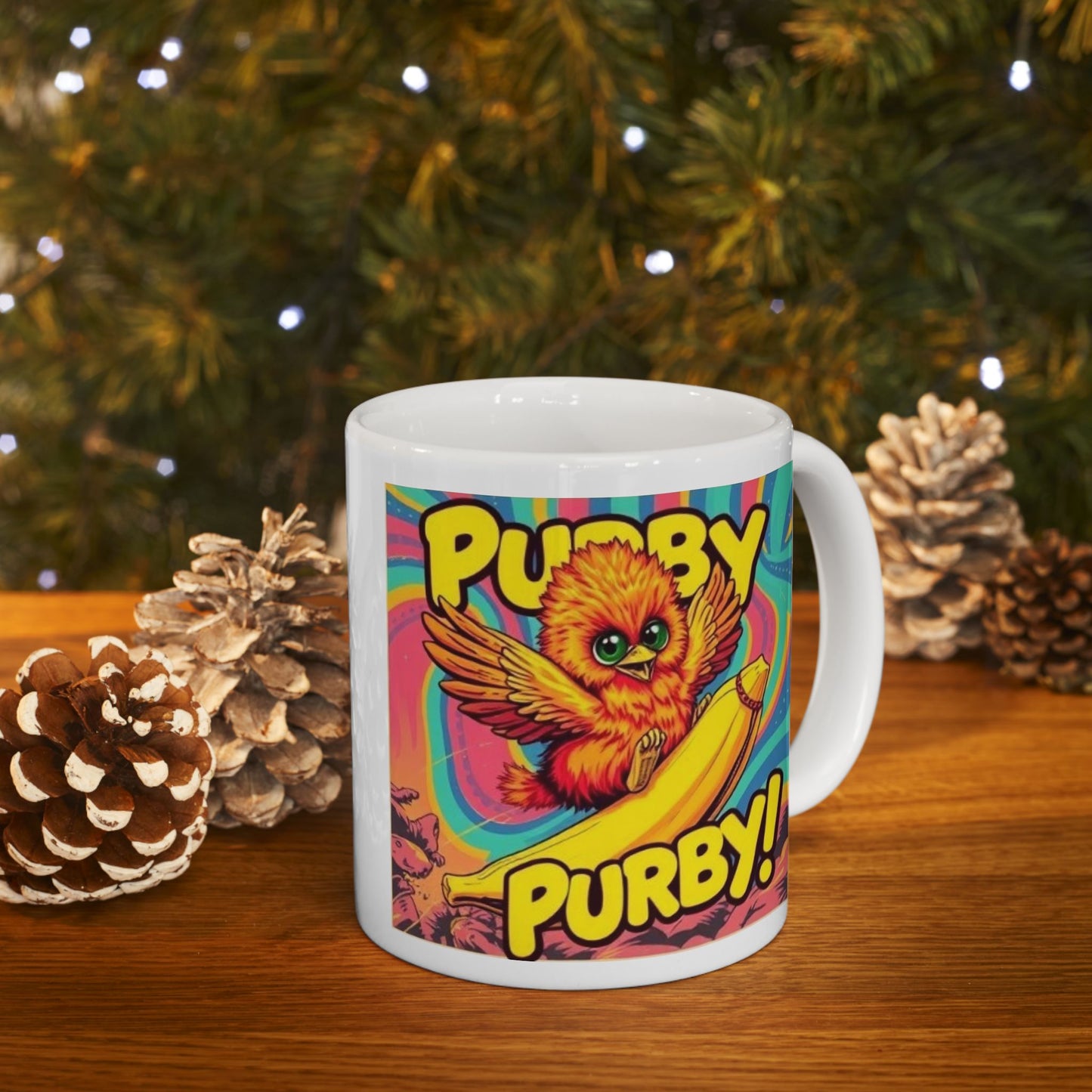 Purby J Ceramic Mug, (11oz)