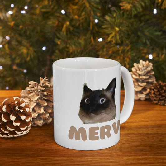 Merv The Cat Mug, (11oz)