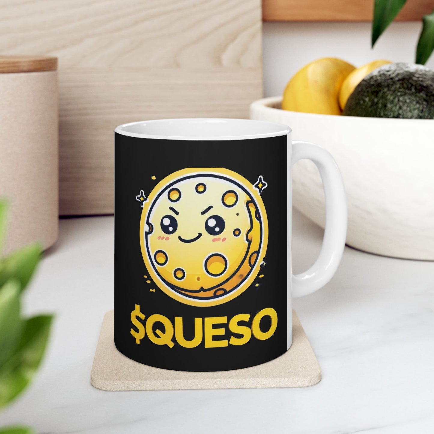 Queso Coin Ceramic Mug, (11oz)