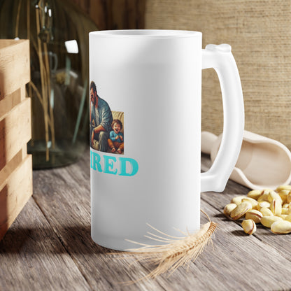 Tired Dad Frosted Glass Beer Mug