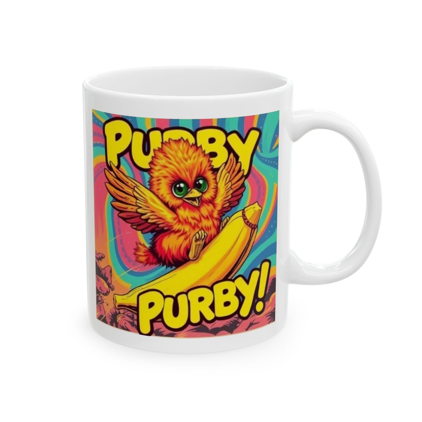 Purby J Ceramic Mug, (11oz)