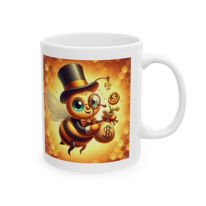 Money Bee Ceramic Mug, (11oz)