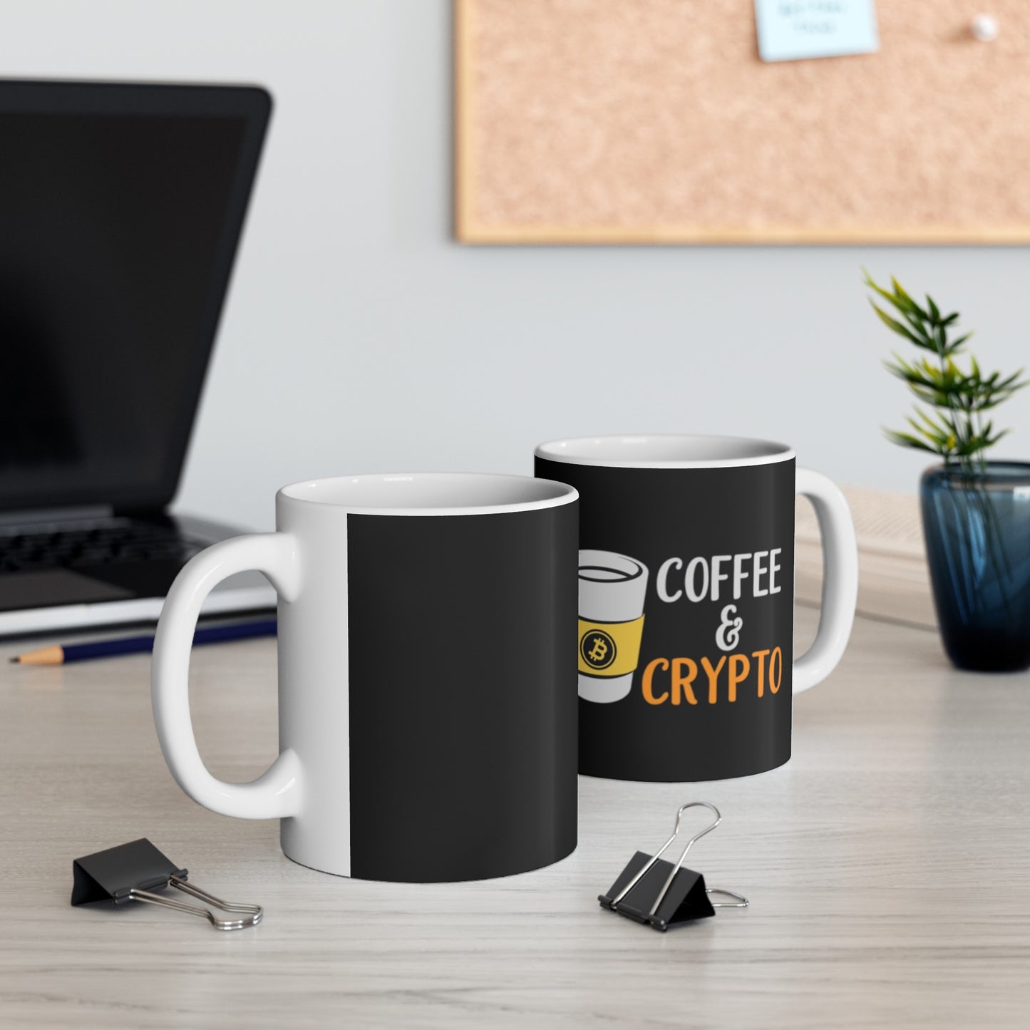 Coffee and Crypto Ceramic Mug, (11oz)