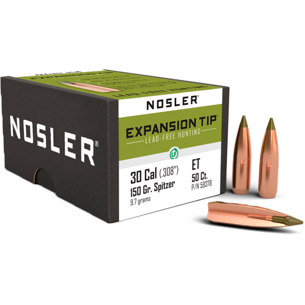 Nosler Expansion Tip Bullet 30 Cal. 150 Gr. Spitzer Point 50 Pk.