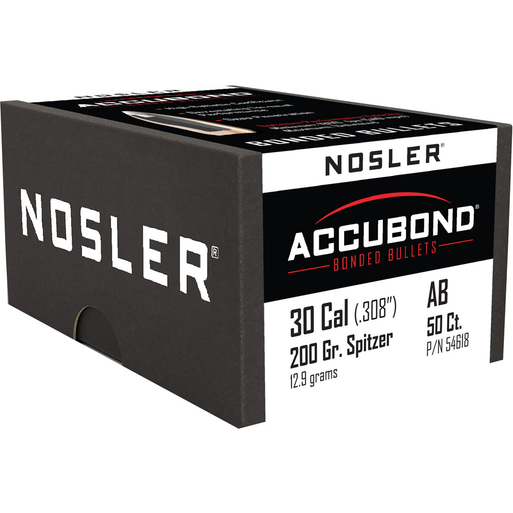 Nosler Accubond Bullets .30 Cal. 200 Gr. Spitzer Point 50 Pk.