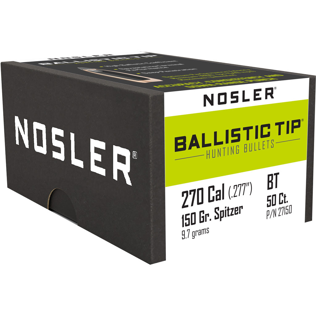 Nosler Ballistic Tip Hunting Bullets .270 Cal. 150 Gr. Spitzer Point 50 Pk.