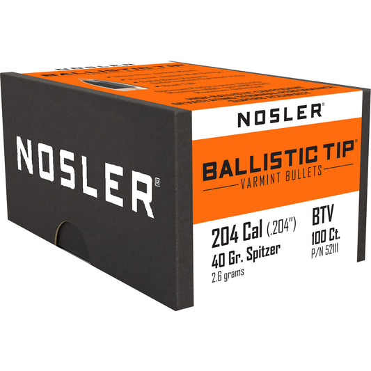 Nosler Ballistic Tip Varmint Bullets .204 Cal. 35 Gr. Spitzer Point 100 Pk.