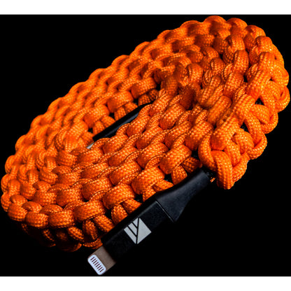 Dark Energy Lightning To C Paracord Cable  Orange