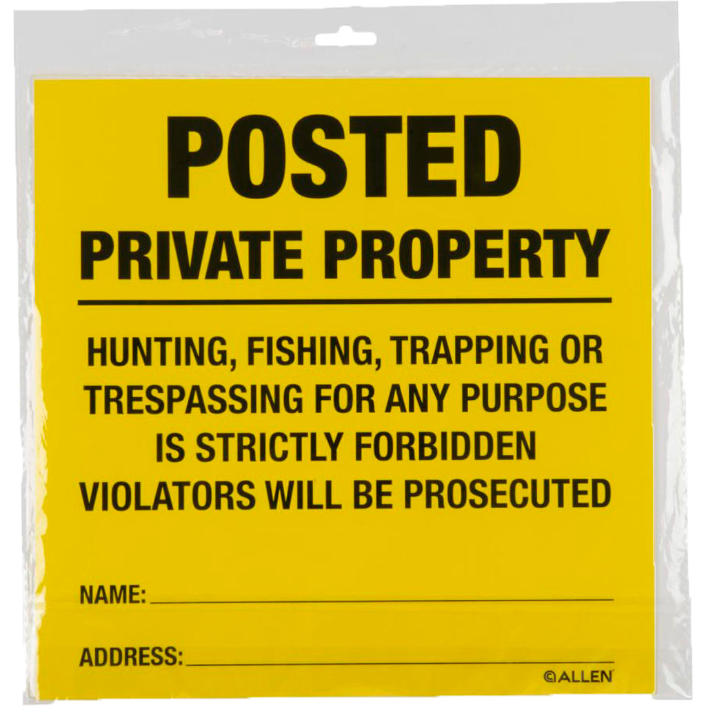 Allen Posted No Trespassing Sign 12 Pack