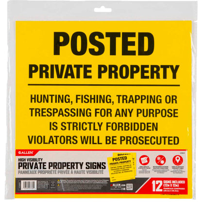 Allen Posted No Trespassing Sign 12 Pack