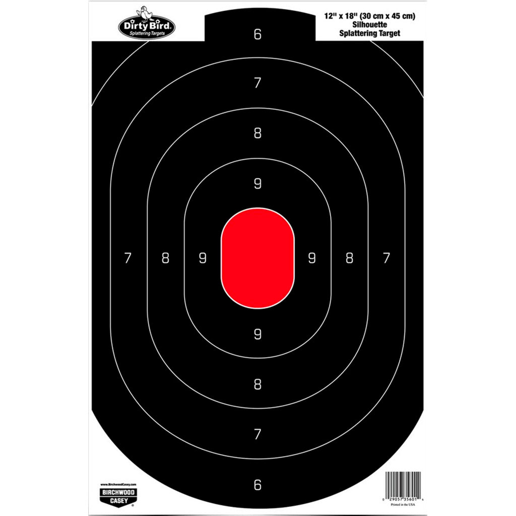 Birchwood Casey Dirty Bird Silhouette Target 12 X 18 In. Black & Red 100 Pack