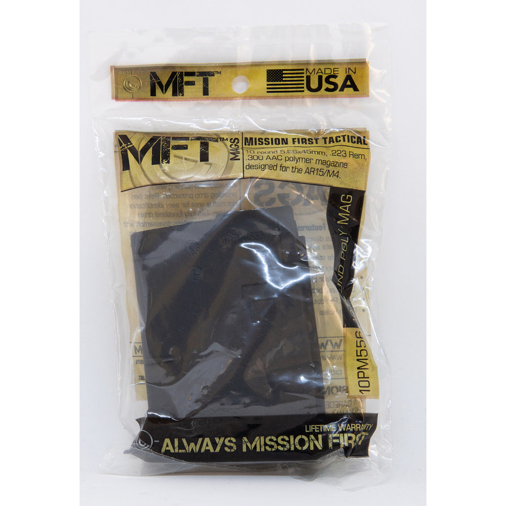 Mft Bagged Polymer Magazine 223/5.56 10rd. Black