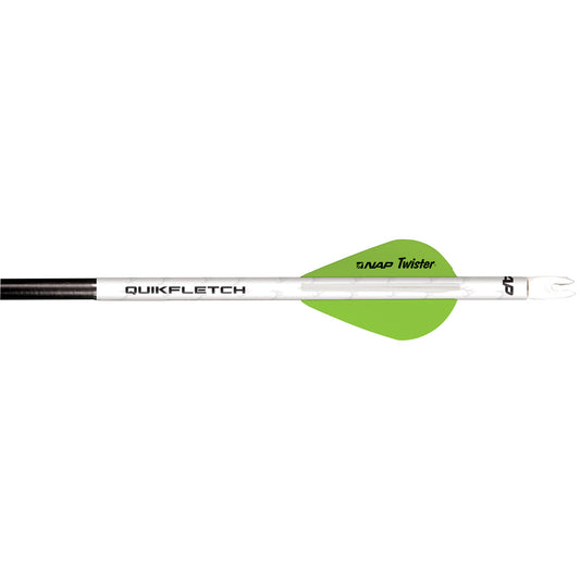 Nap Quikfletch W/twister Vanes White/green 6 Pk.