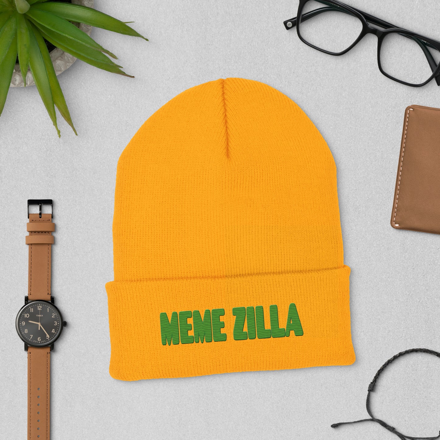 MemeZilla Cuffed Beanie