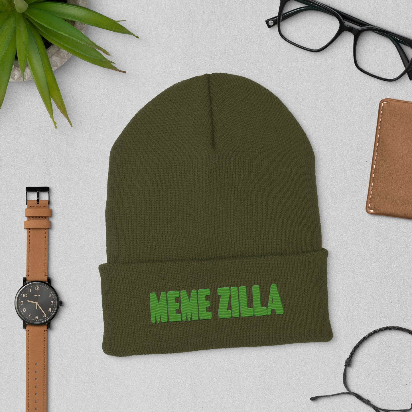 MemeZilla Cuffed Beanie