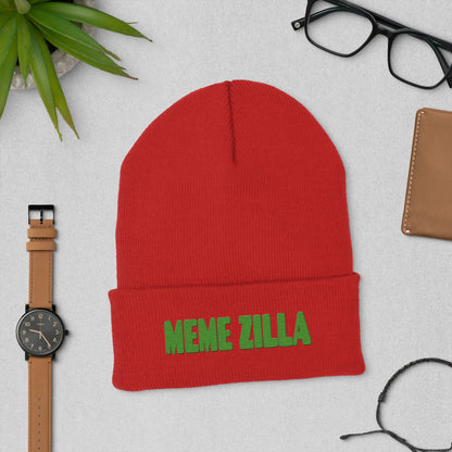 MemeZilla Cuffed Beanie