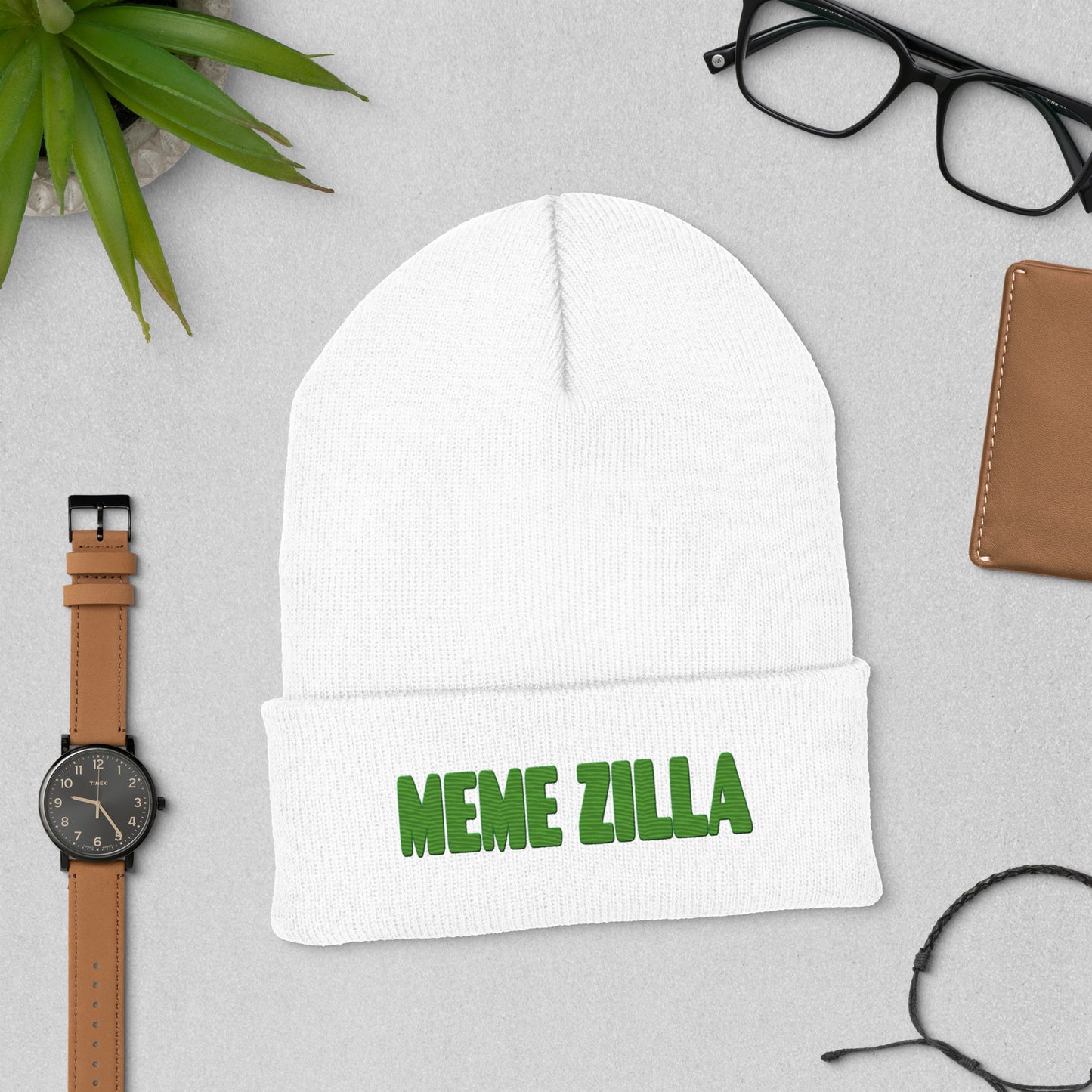 MemeZilla Cuffed Beanie