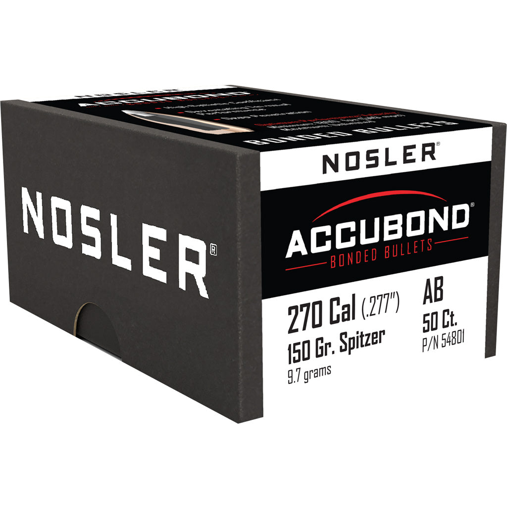 Nosler Accubond Bullets .270 Cal. 150 Gr. Spitzer Point 50 Pk.