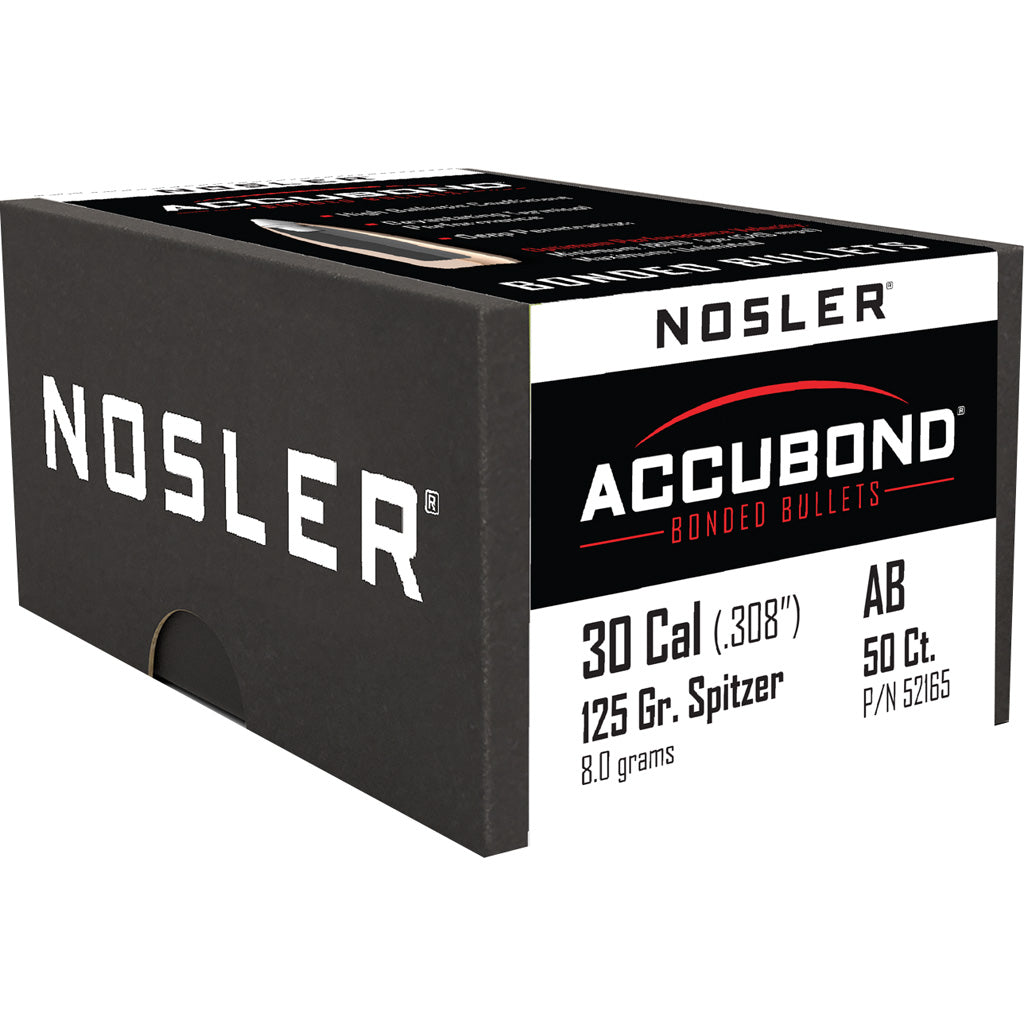 Nosler Accubond Bullets .30 Cal. 125 Gr. Spitzer Point 50 Pk.