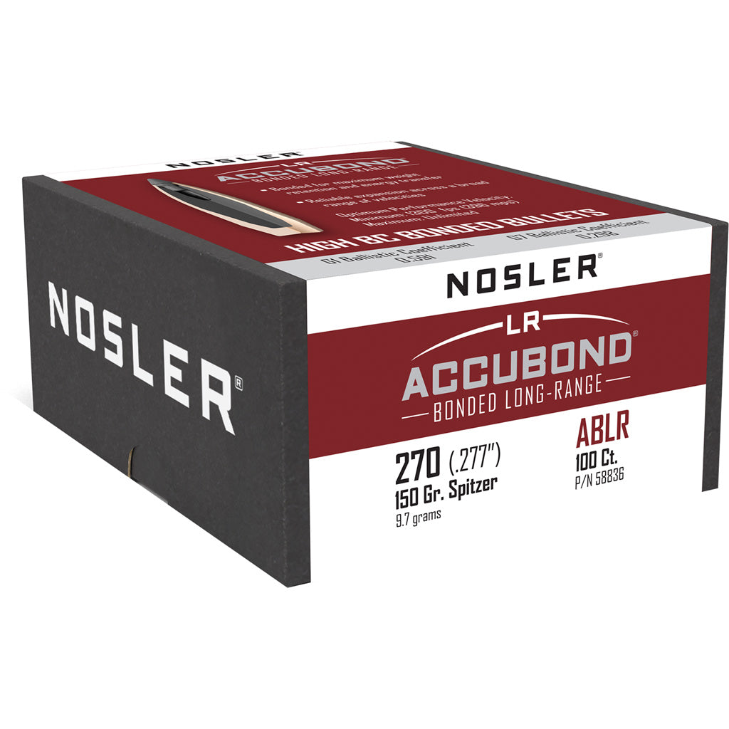 Nosler Accubond Long Range Bullets .270 Cal. 150 Gr. Spitzer Point 100 Pk.