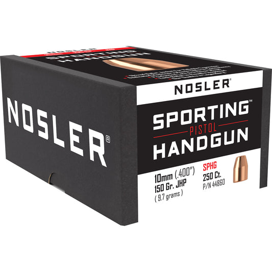 Nosler Sporting Handgun Pistol Bullet 10mm 150 Gr. Jacketed Hollow Point 250 Pk.