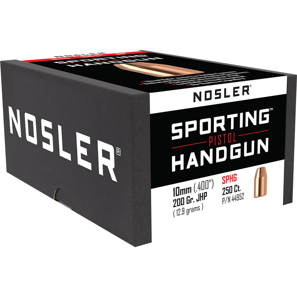 Nosler Sporting Handgun Pistol Bullet 10mm 200 Gr. Jacketed Hollow Point 250 Pk.