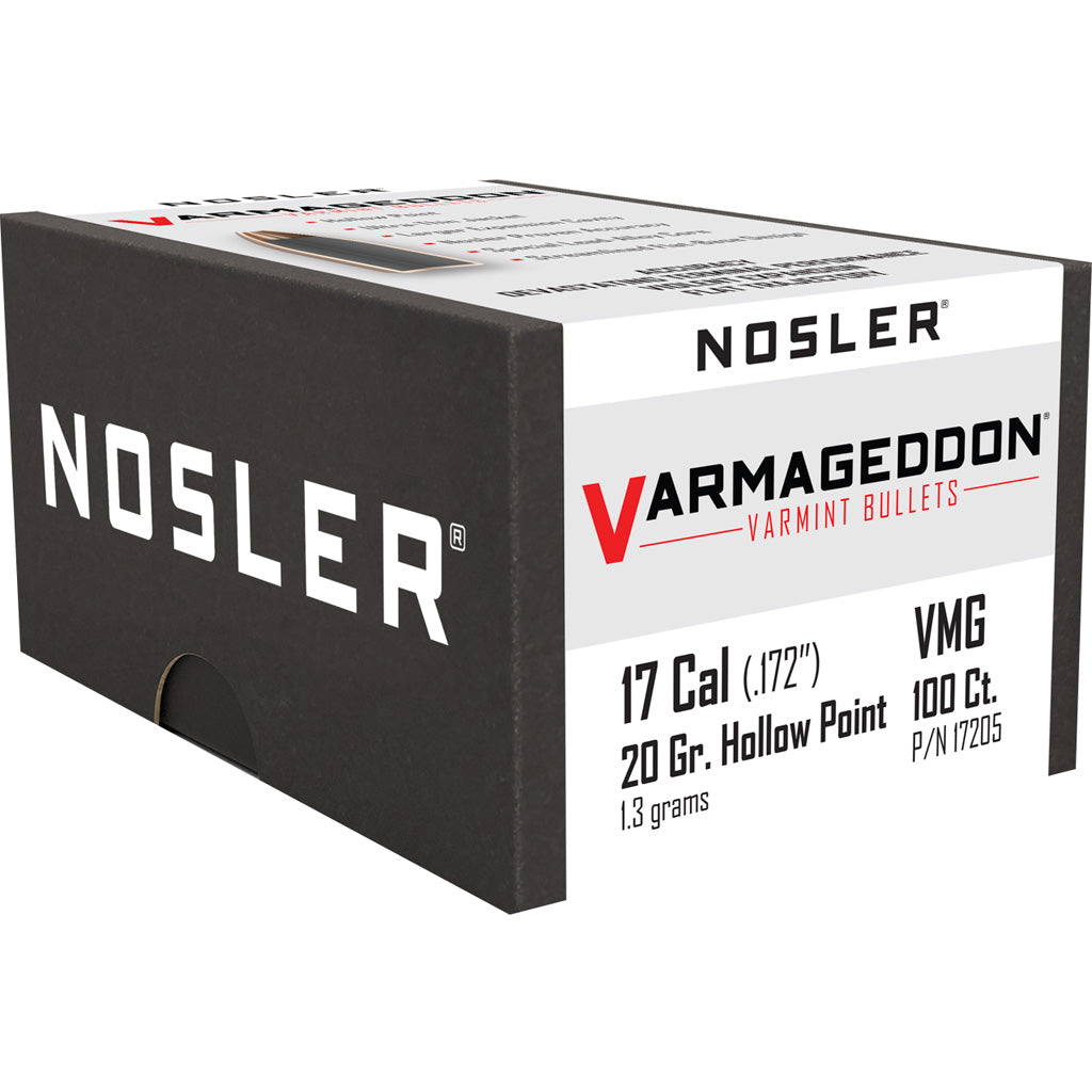 Nosler Varmageddon Bullets .17 Cal 20 Gr. Hpfb 100 Pk.