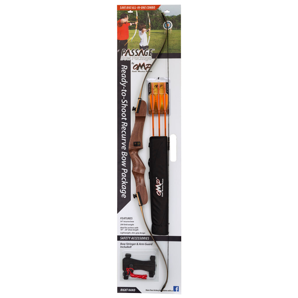 October Mountain Passage Recurve Bow Package 54 In. 20 Lbs. Rh