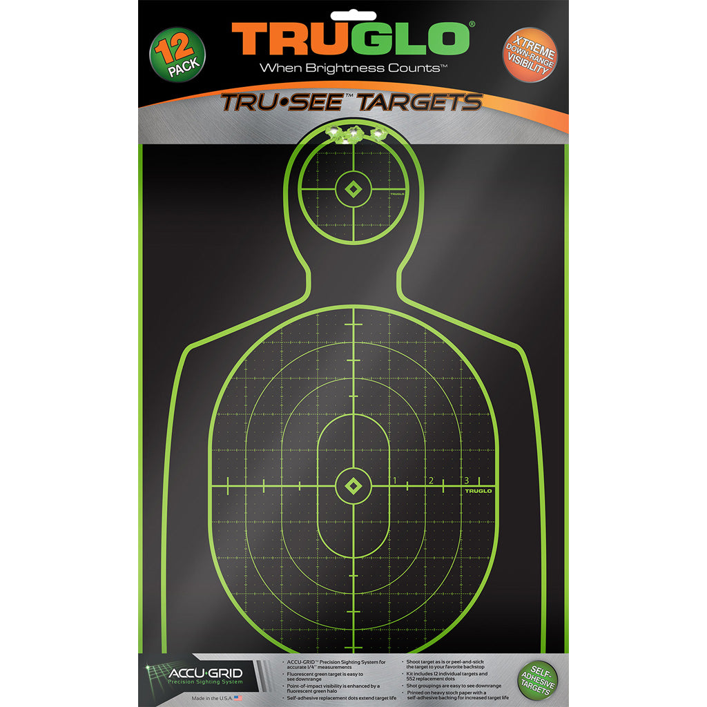 Truglo Trusee Splatter Silhouette Target Green 12x18 12 Pk.