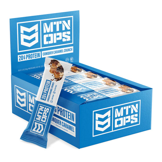 Mtn Ops Protein Bar Conquer Carmel Crunch 10 Pk.