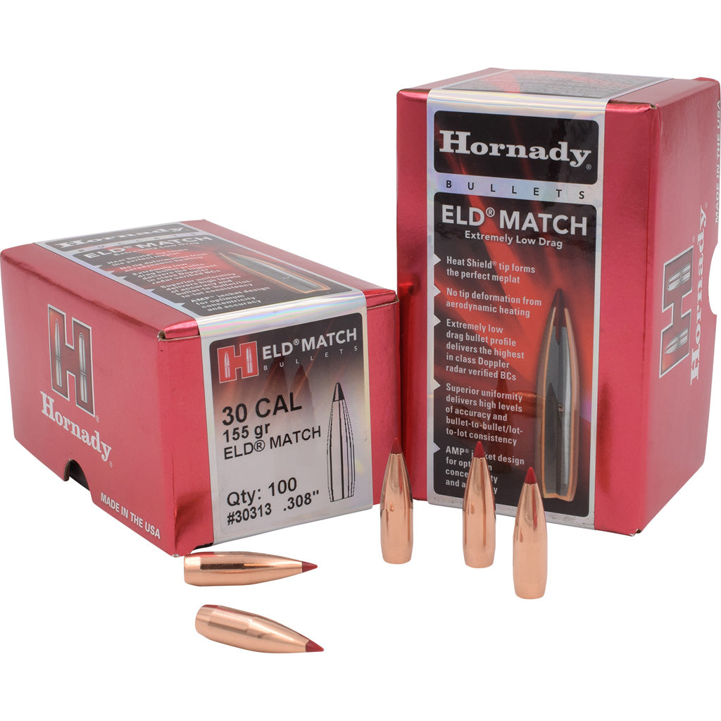 Hornady Eld Match Bullets 30 Cal. .308 155 Gr. Eld Match 100 Box