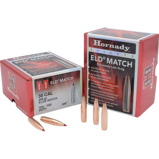 Hornady Eld Match Bullets 30 Cal. .308 208 Gr. Eld Match 100 Box