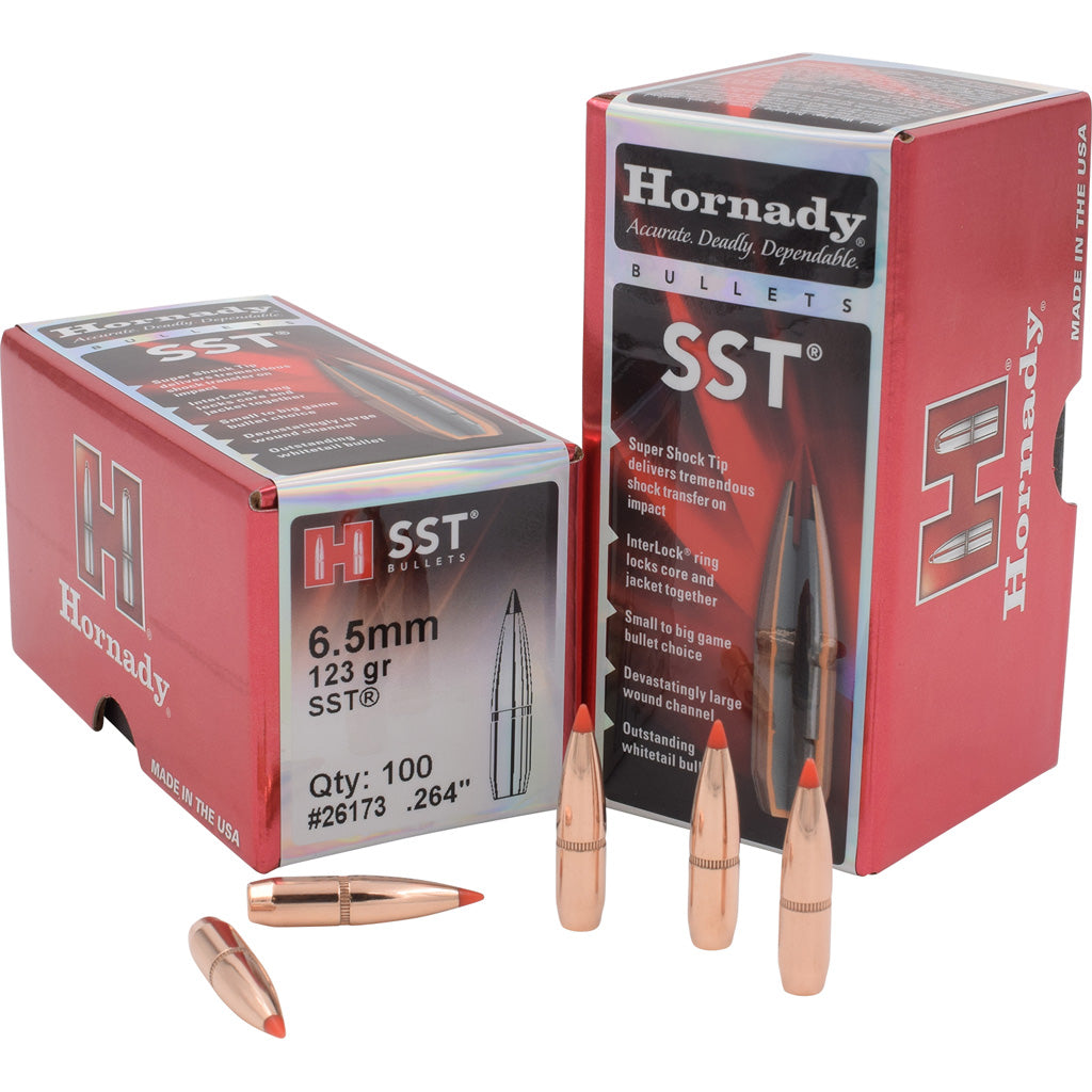 Hornady Sst Bullets 6.5mm .264 123 Gr. Sst 100 Box