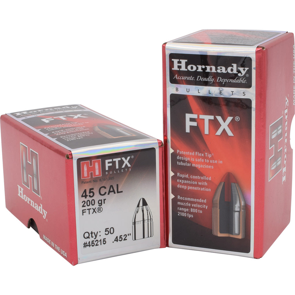 Hornady Ftx Pistol Bullets 45 Cal. .452 200 Gr. Ftx 50 Box