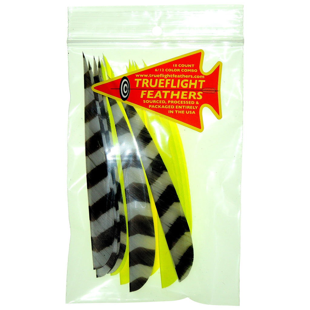 Trueflight Feather Combo Pack Barred/chartreuse 5 In. Lw Shield Cut