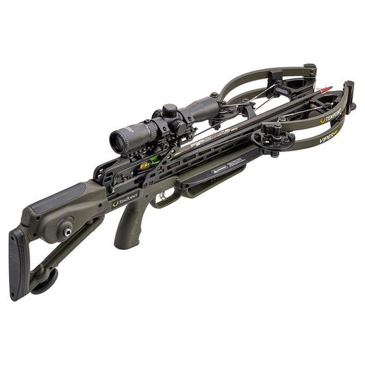 Tenpoint Viper 430 Crossbow Package Acuslide Rangemaster 100 Scope Moss Green